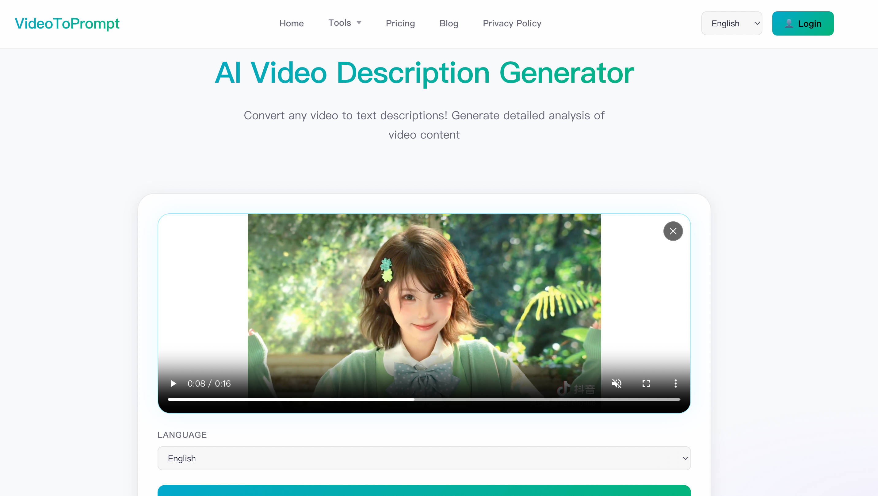 Video to Prompt - Screenshot 2 showing product features and functionality