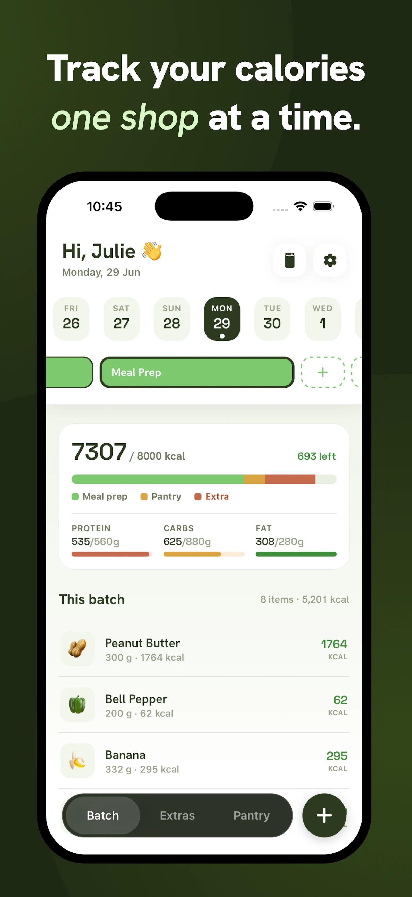 Batch: Meal prep calorie tracker screenshot 1
