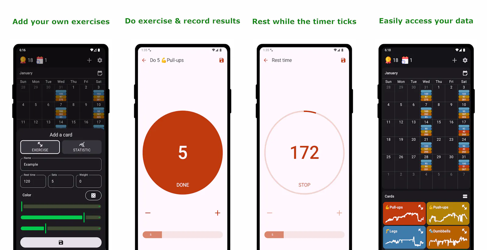 AFit: workout & stats log for Android screenshot 1