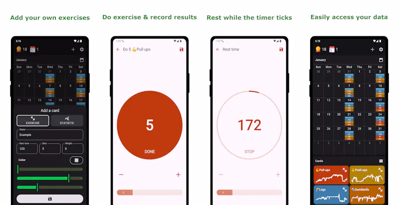 AFit: workout & stats log for Android screenshot 1