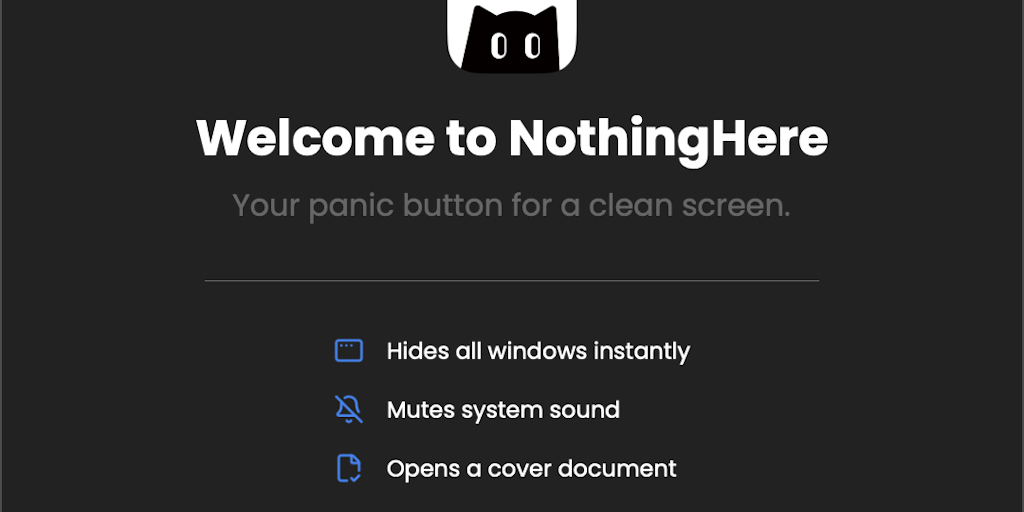 NothingHere: macOS İçin Anlık Ekran Gizleme Kahramanı