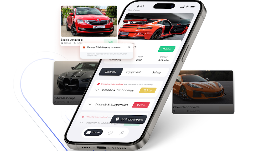 CarScoring - Main product screenshot demonstrating key features and user interface
