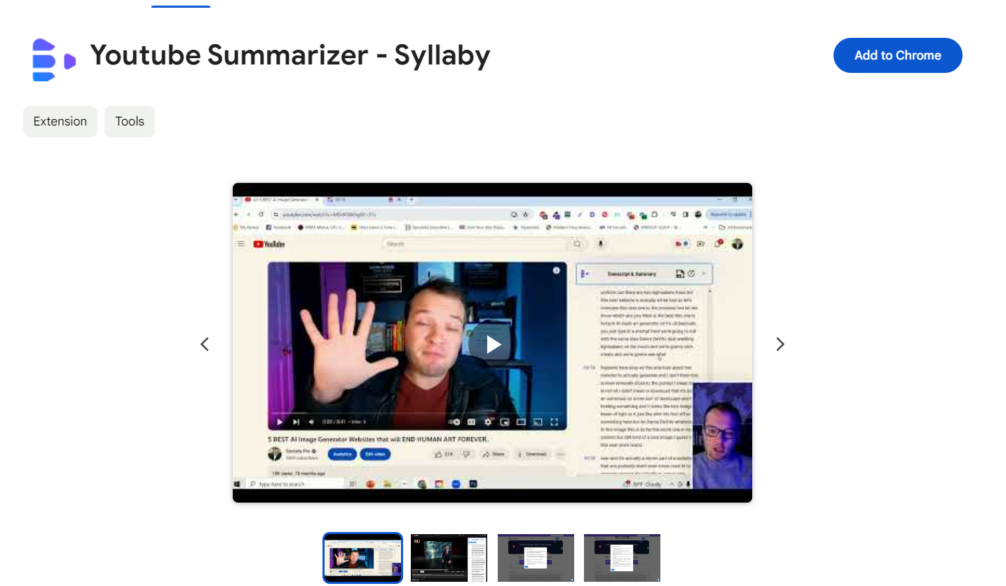 startuptile Syllaby-Use ChatGPT to summarize YouTube videos with Syllaby