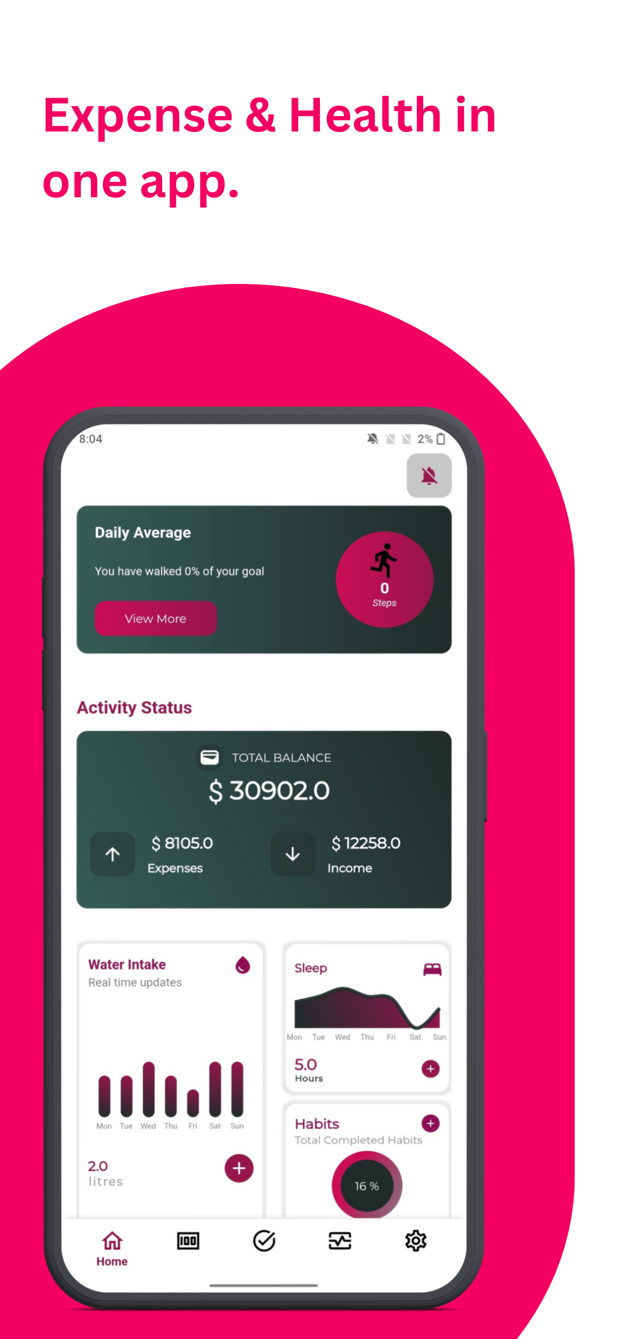 Mídia 7 de Fitfinphy: despesa de saúde e planejador