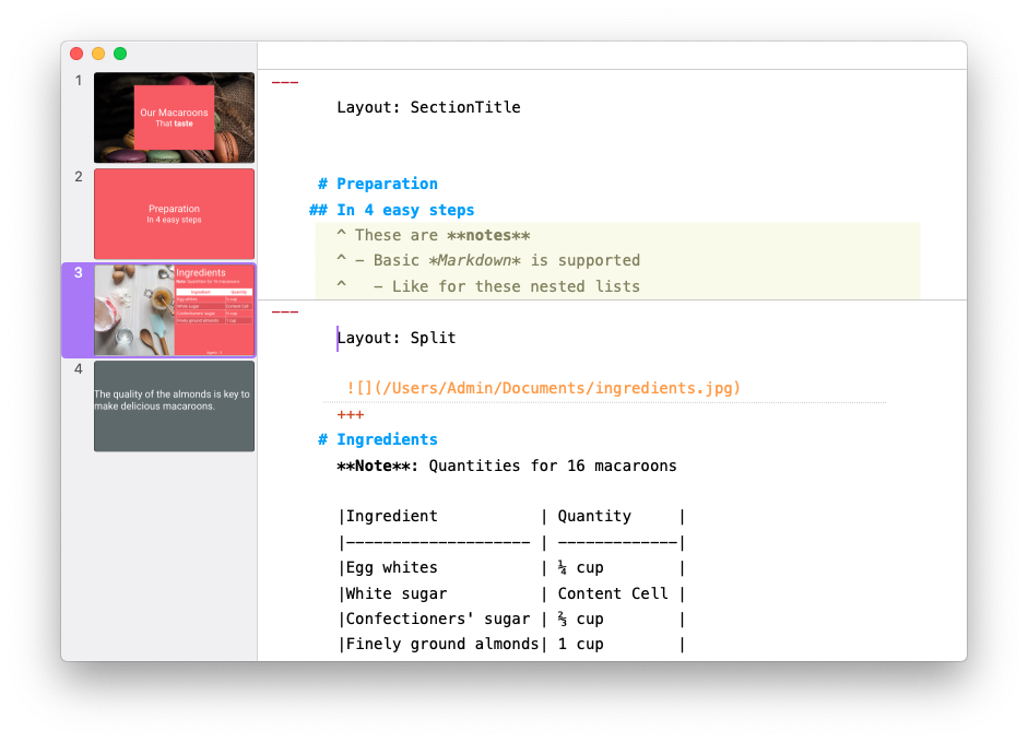Slideas - Markdown Presentations