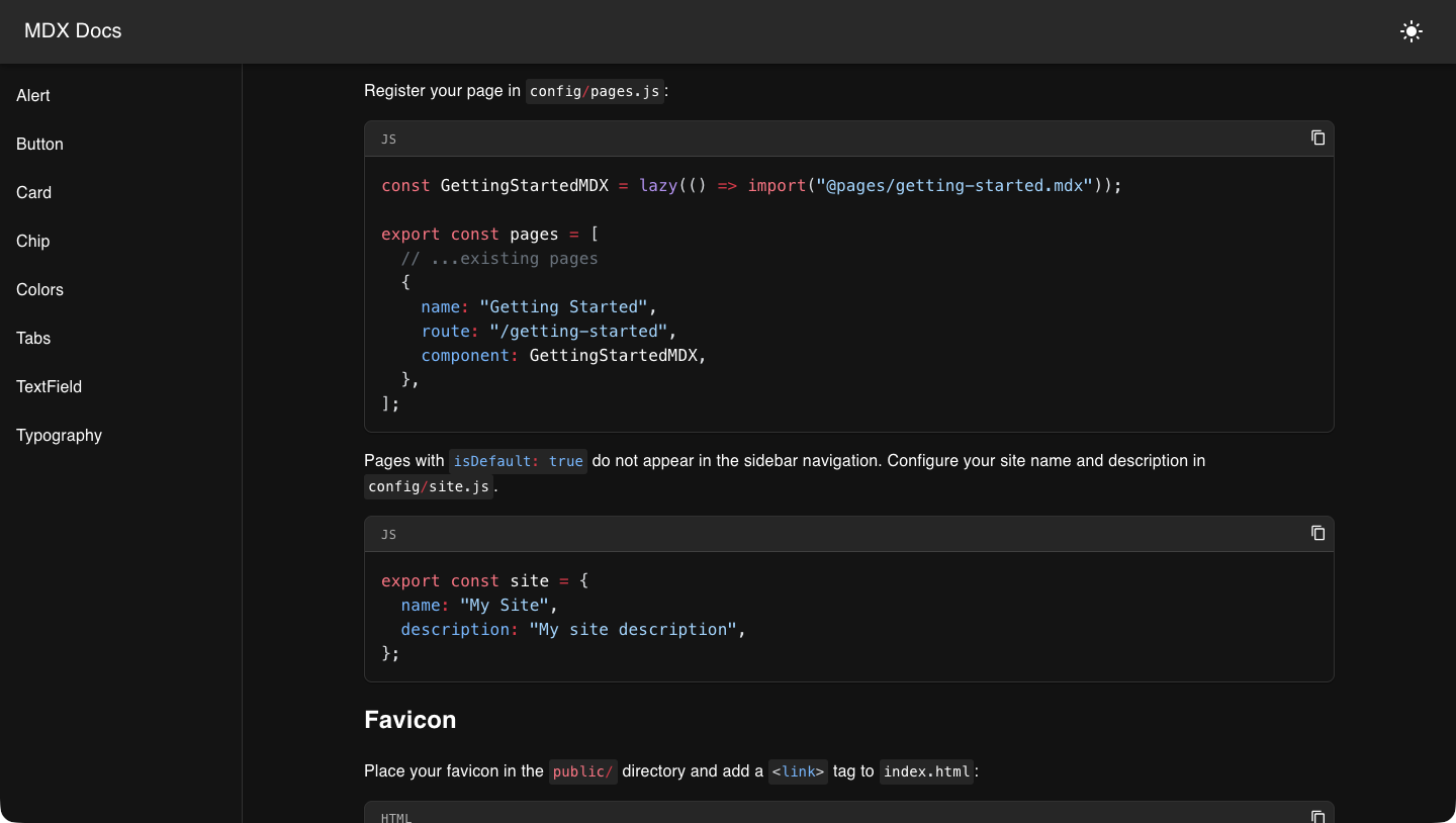 MDX Docs gallery image