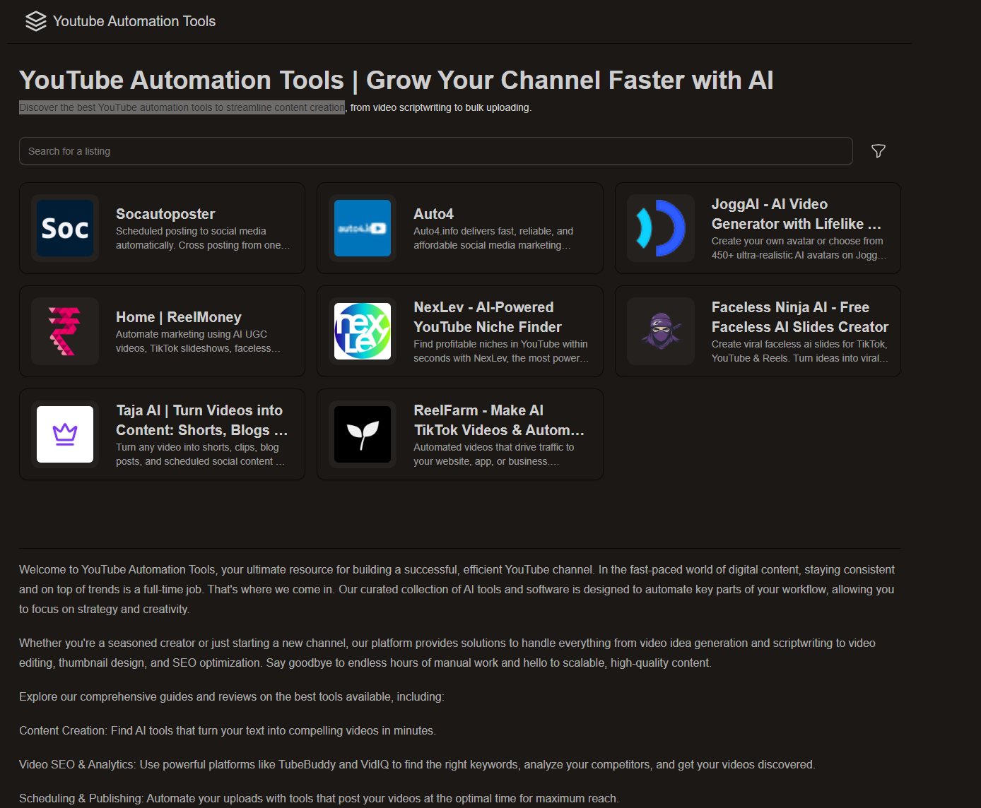 YouTube Automation Tools