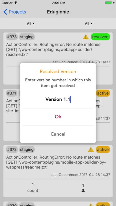 Rollbar iOS Client App gallery image