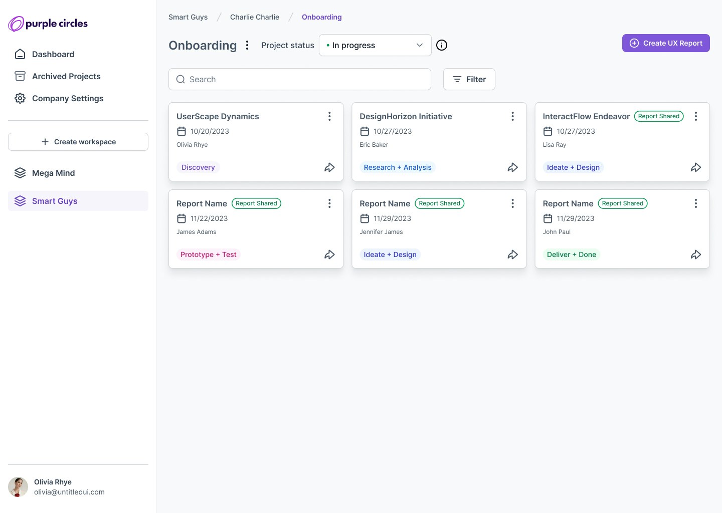 Cerchi viola - Allineare i team UX e le parti interessate con chiari rapporti UX media 6