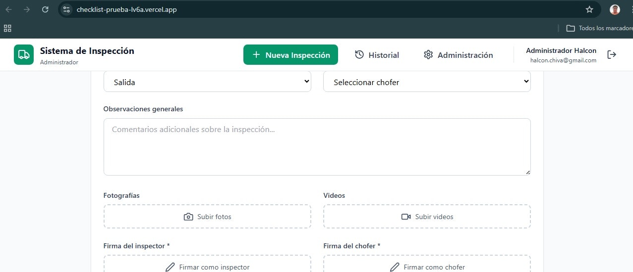 Sistema de Inspección de Unidades