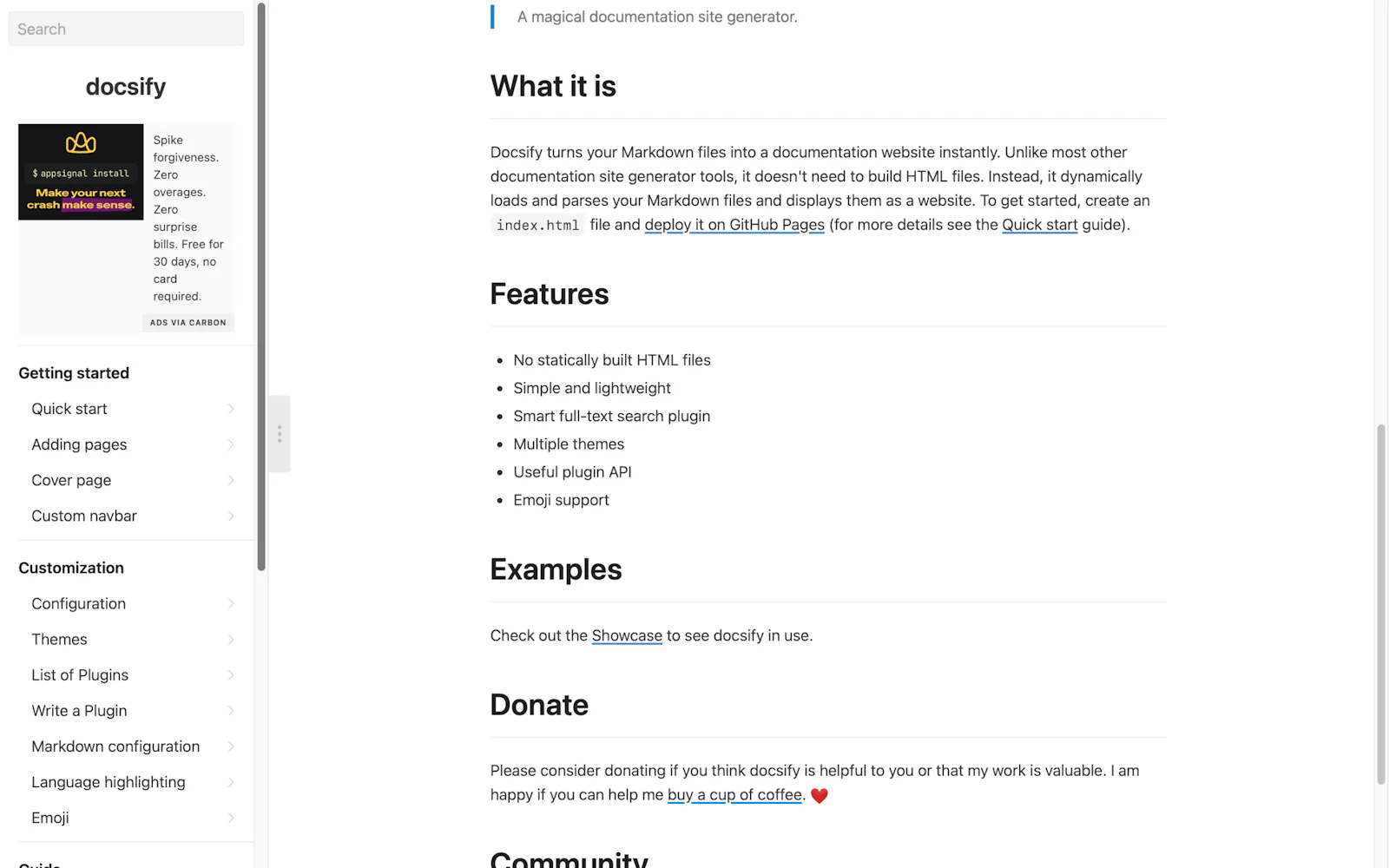 docsify screenshot 2