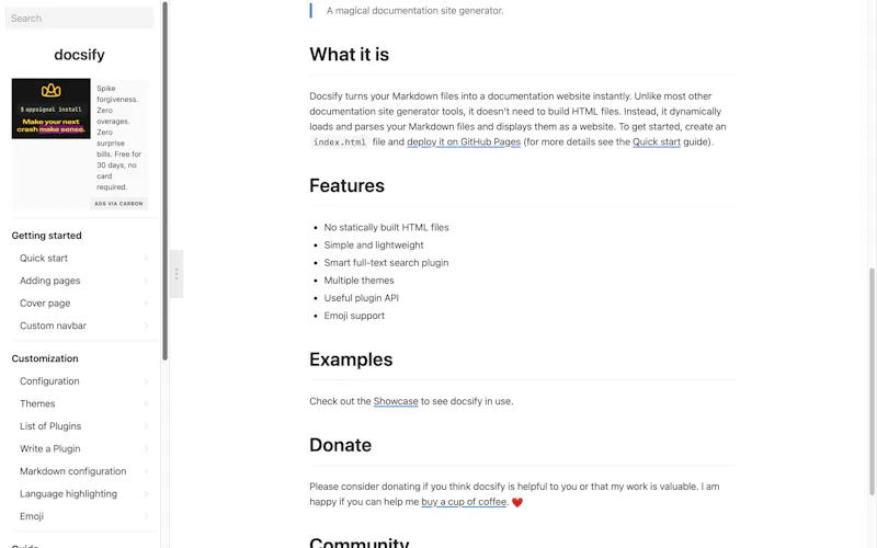 docsify screenshot 2