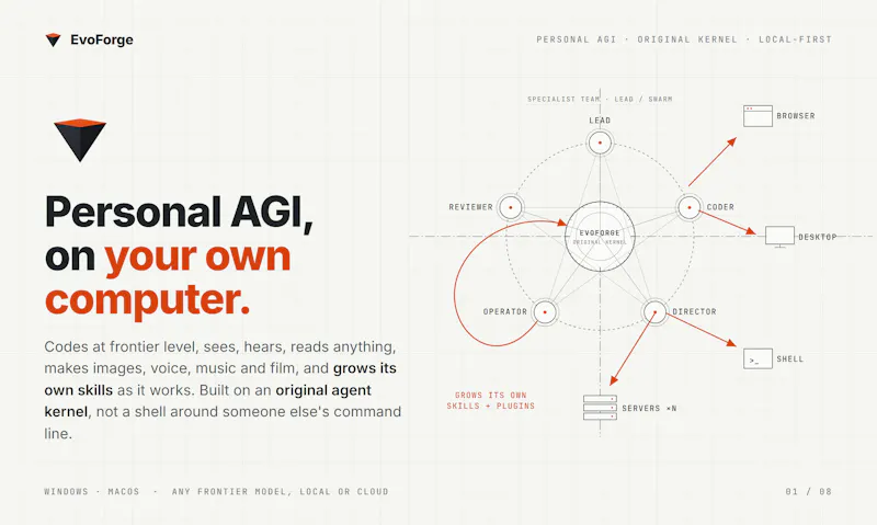 EvoForge — Personal AGI on your computer screenshot 1