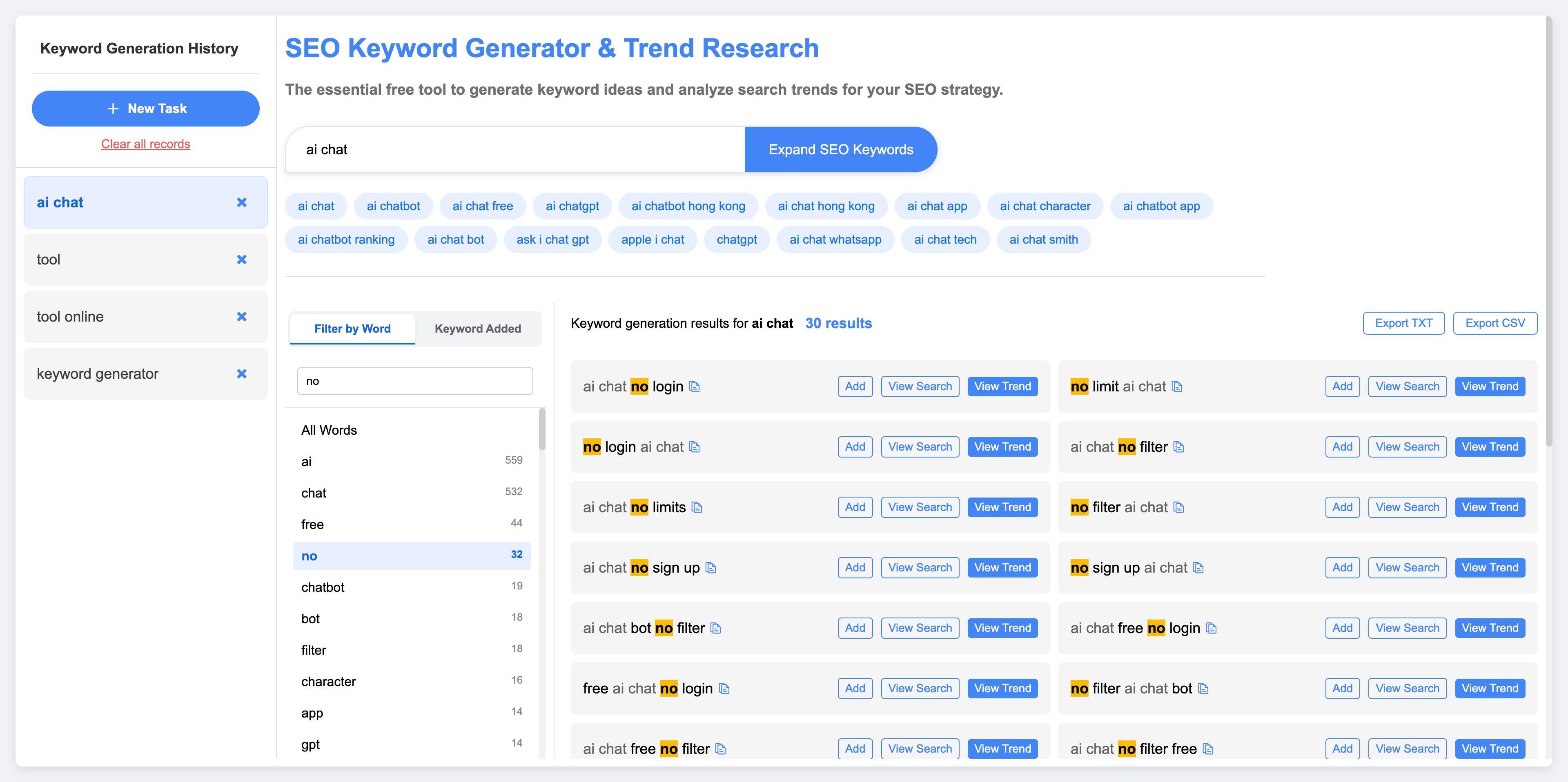 SeoKeyword.io - Free SEO Tool & Query Trends, Planner, Generate, Research Medien 1