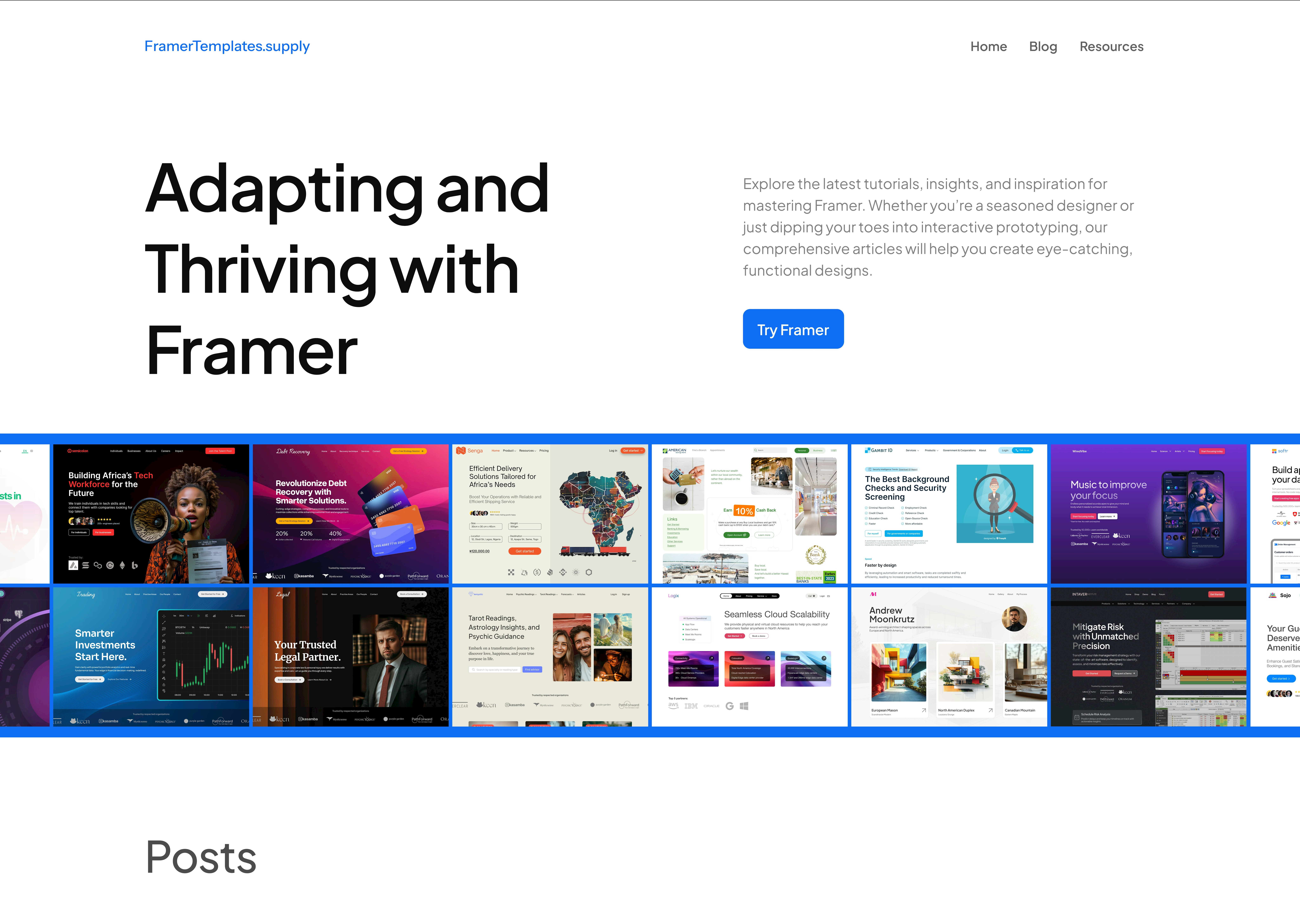 Framer -Vorlagen versorgen - Master -Framer mit Tutorials und Vorlagen Medien 1