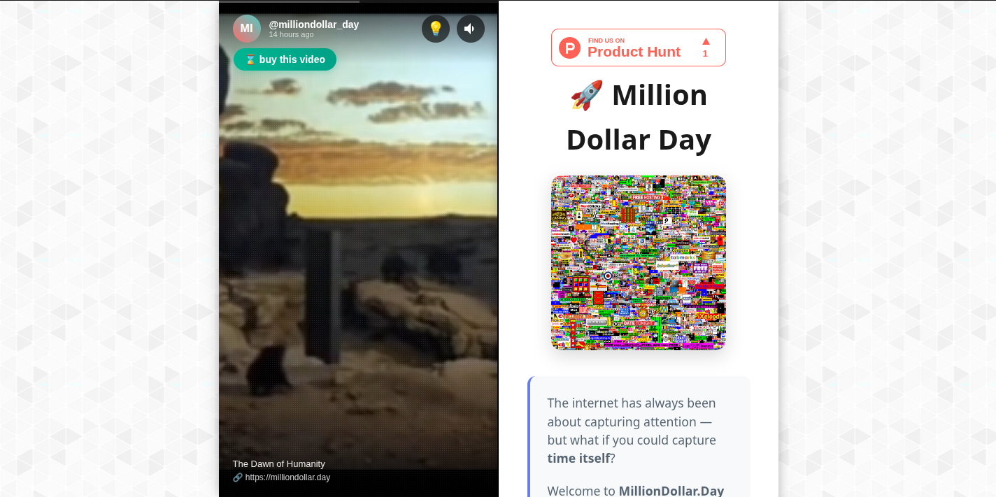 Média Million Dollar Day - Posséder un temps dans l'histoire d'Internet! 2