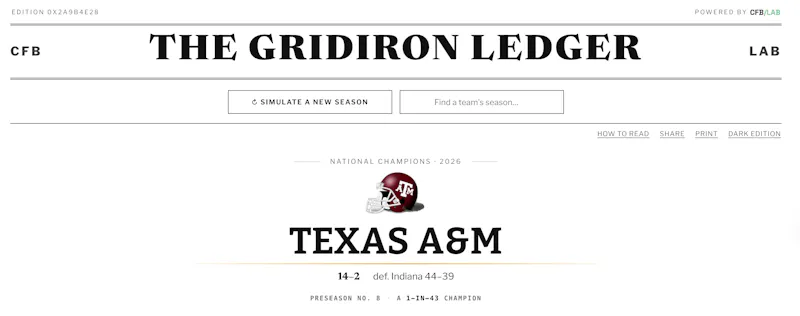 CFB Lab - sim '26 football season screenshot 1