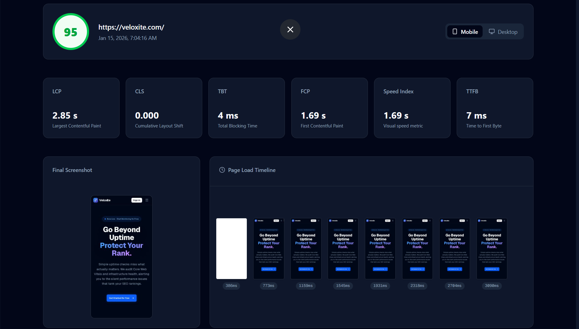 Veloxite - Screenshot 3 showing product features and functionality