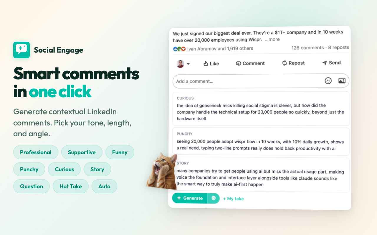 Social Engage: AI Assistant for LinkedIn gallery image
