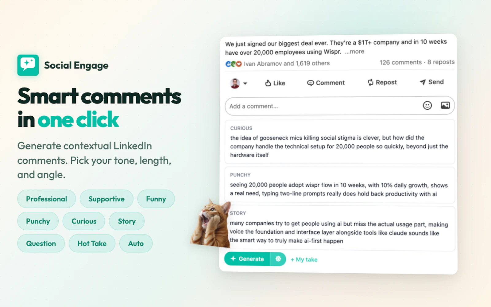 Social Engage: AI Assistant for LinkedIn screenshot 1