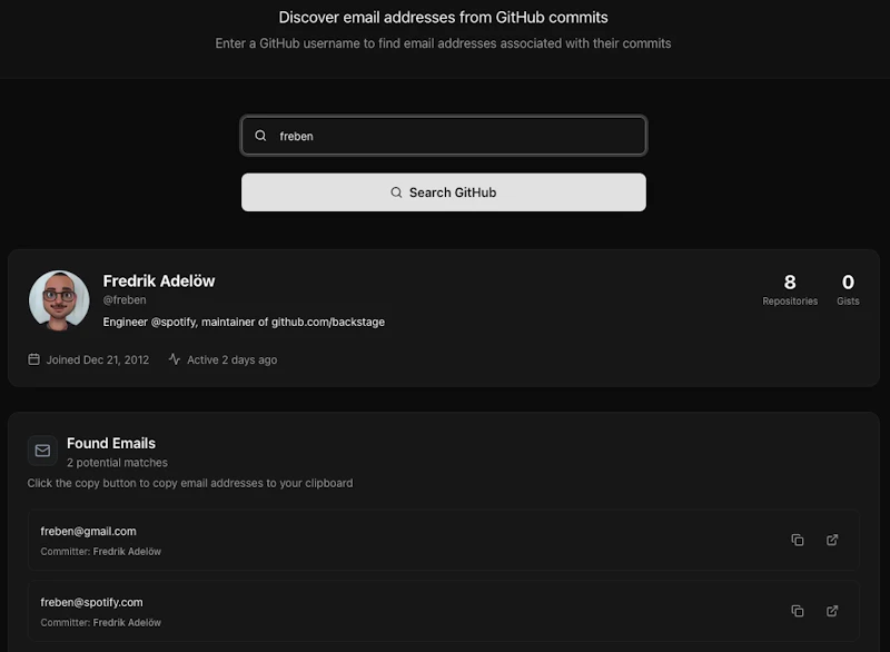 GitLeak screenshot 2