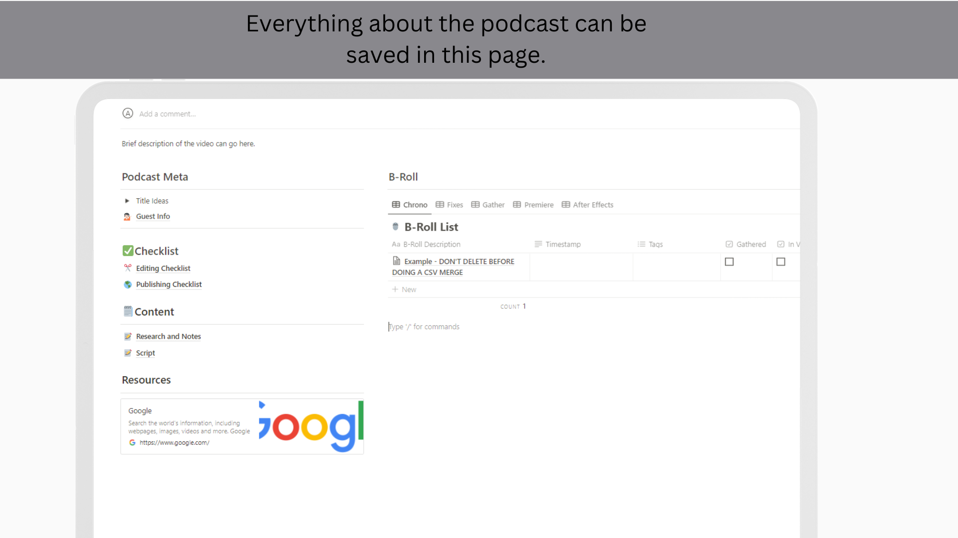 Mídia 2 de O melhor rastreador de podcast - Modelo de noção Gerenciando todos os aspectos de uma criação de podcast