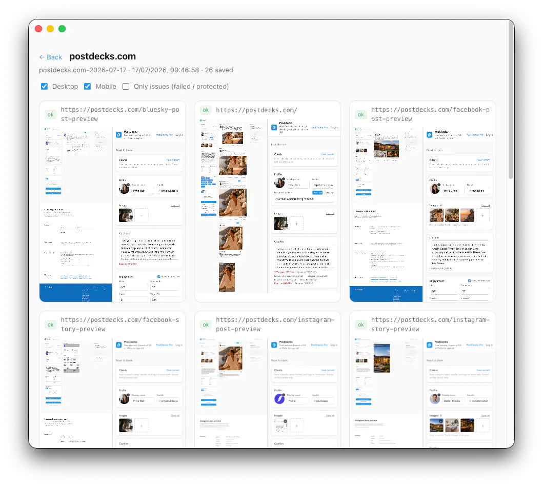 SiteHaul screenshot
