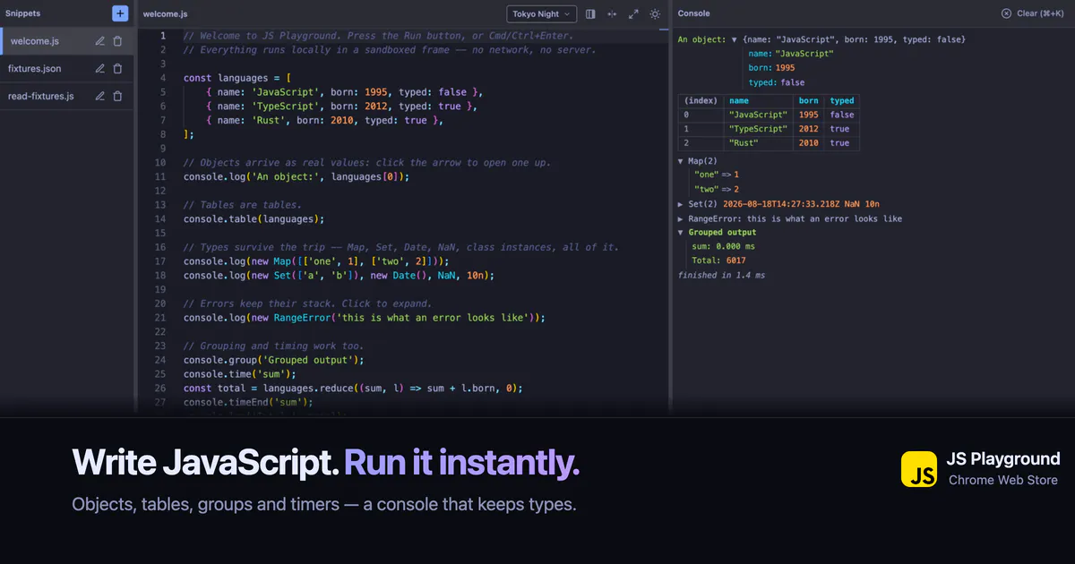 Offline JS Playground gallery image