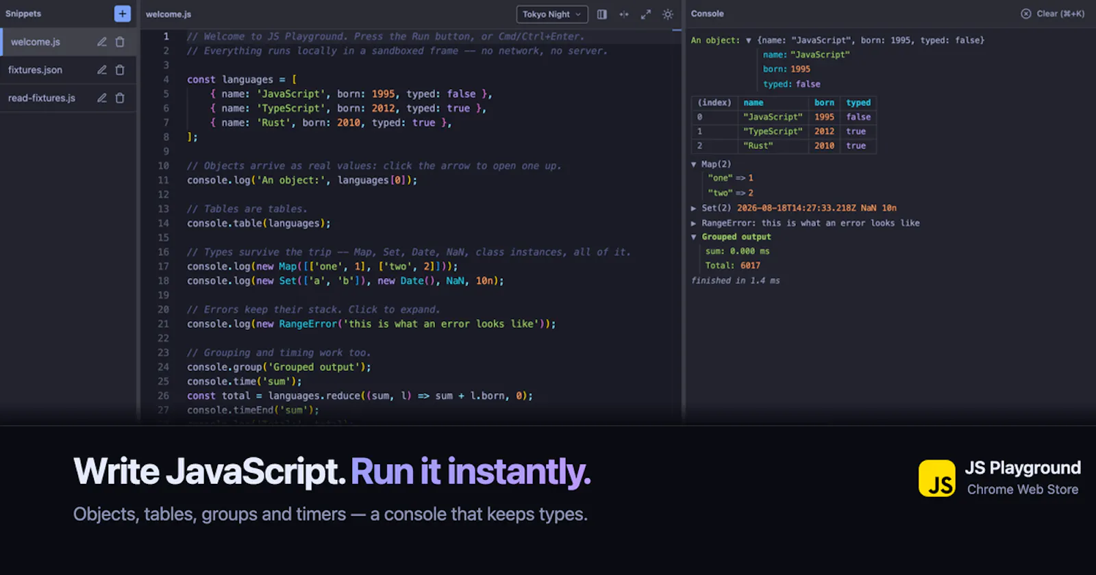 Offline JS Playground screenshot 3