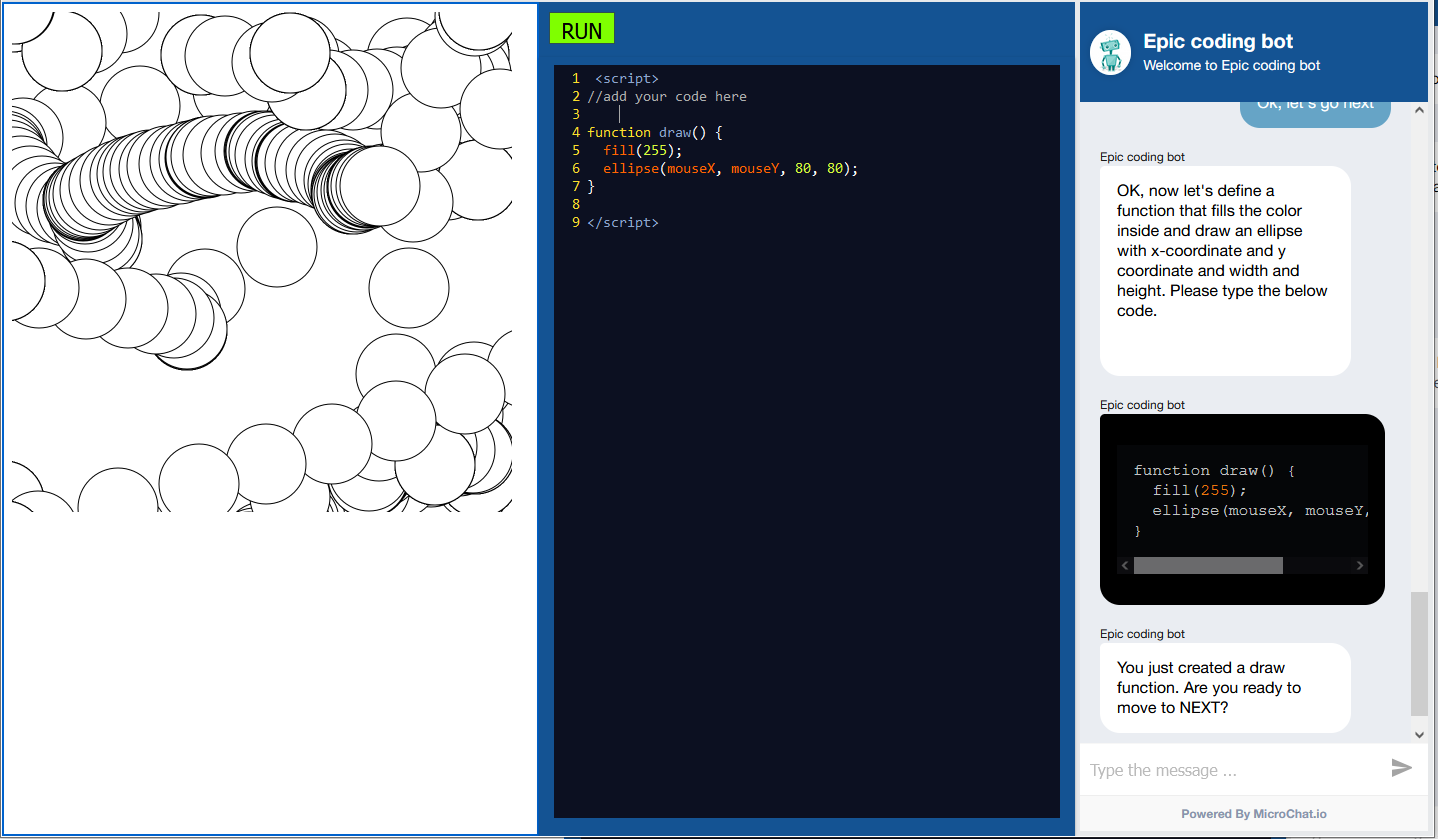 Coding Bot - 4 function bot that teaches coding