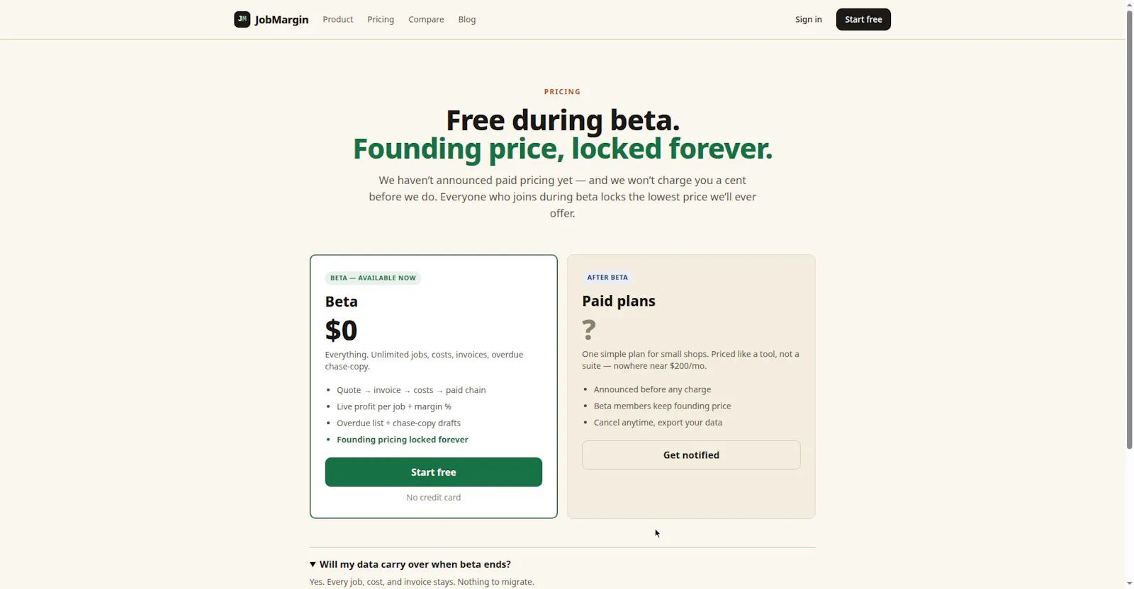 JobMargin screenshot 1
