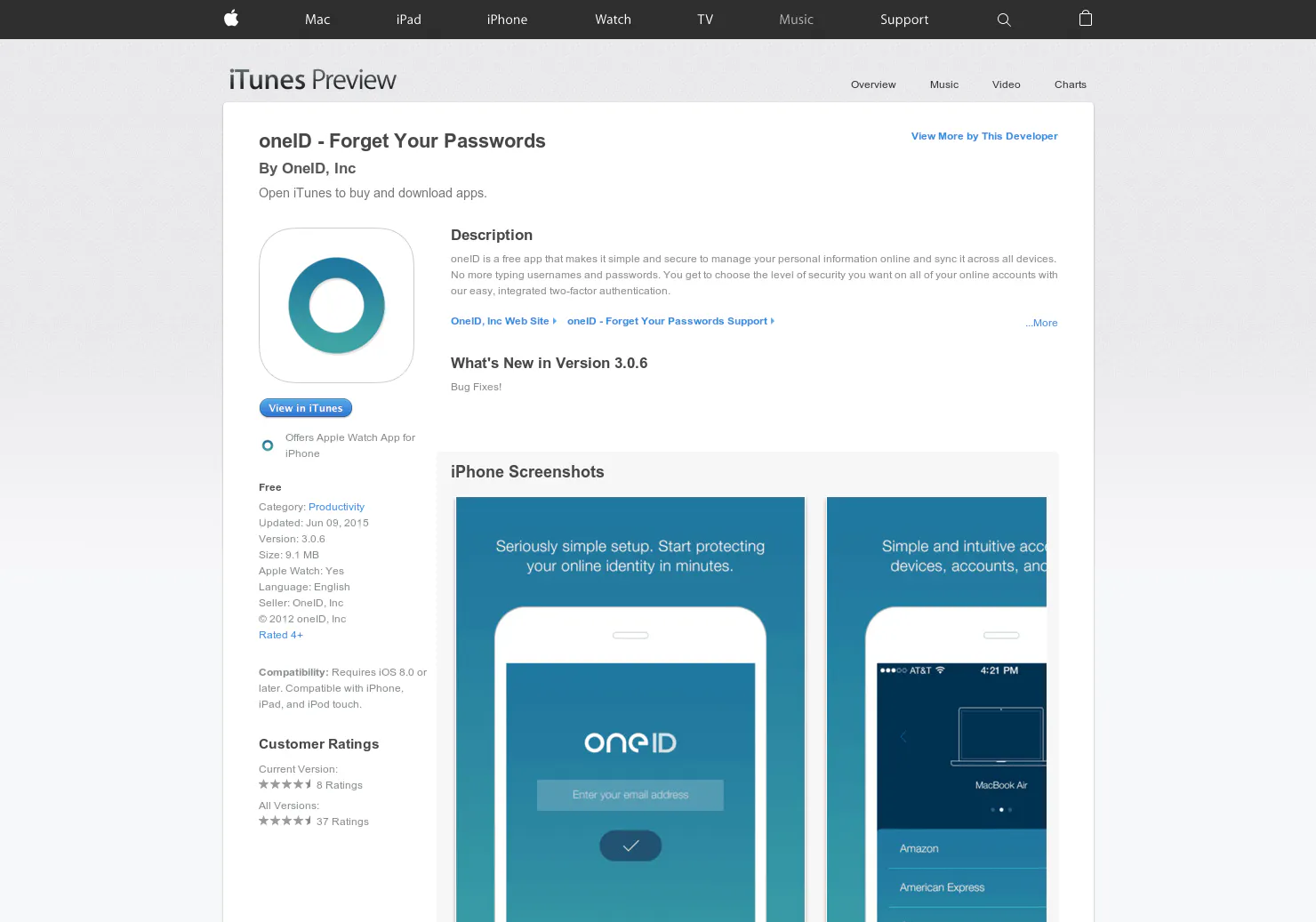 Apple Watch oneID
