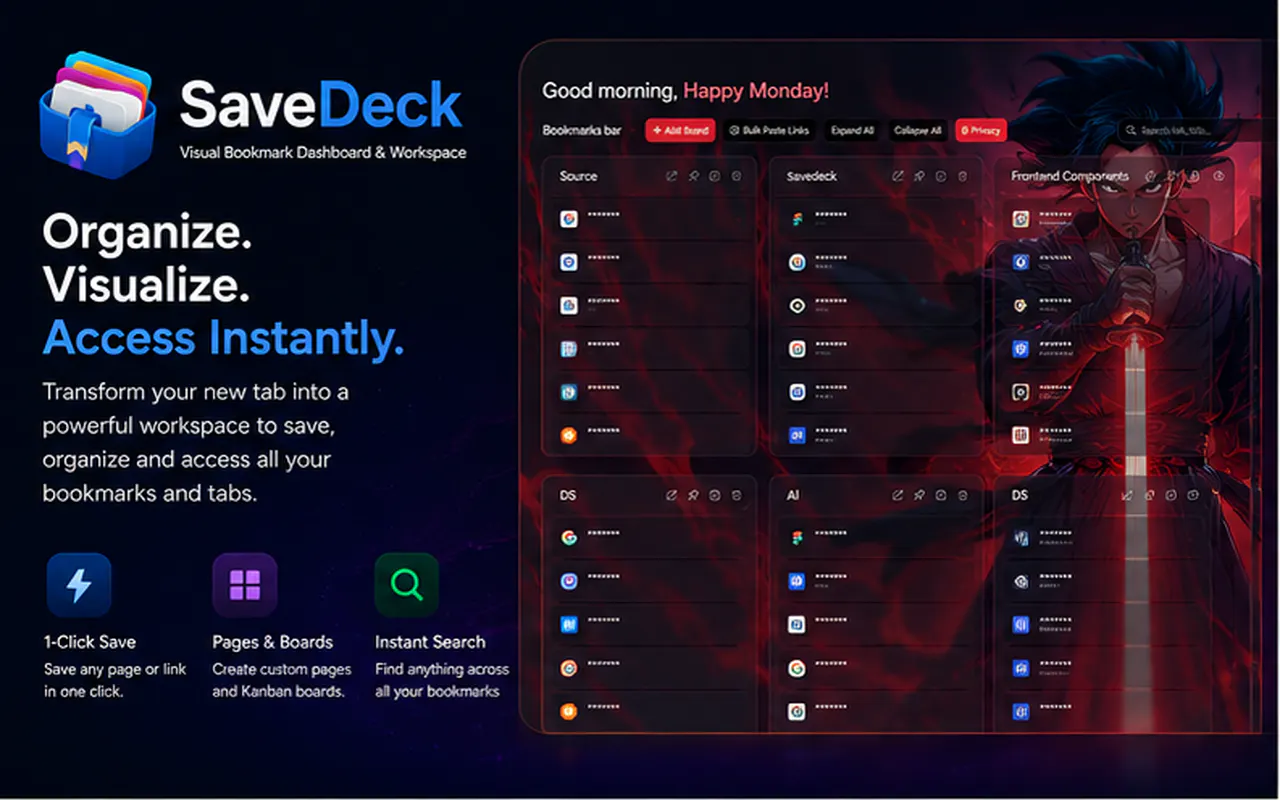 SaveDeck — Visual Bookmark Dashboard gallery image