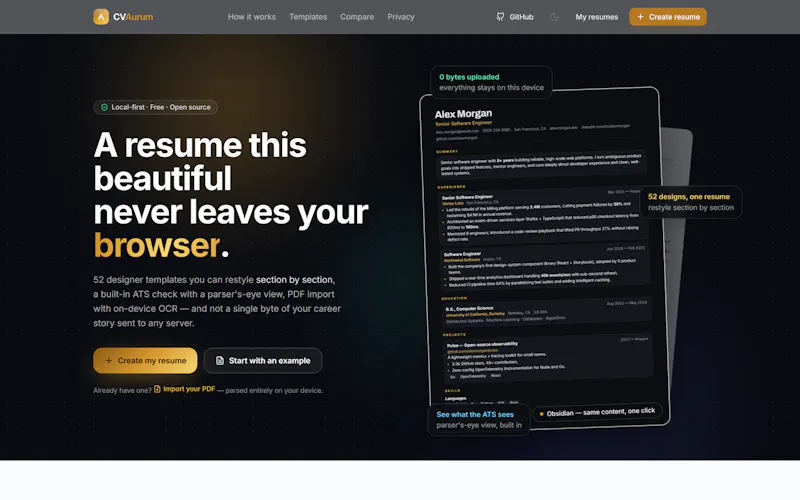 CVAurum screenshot 1