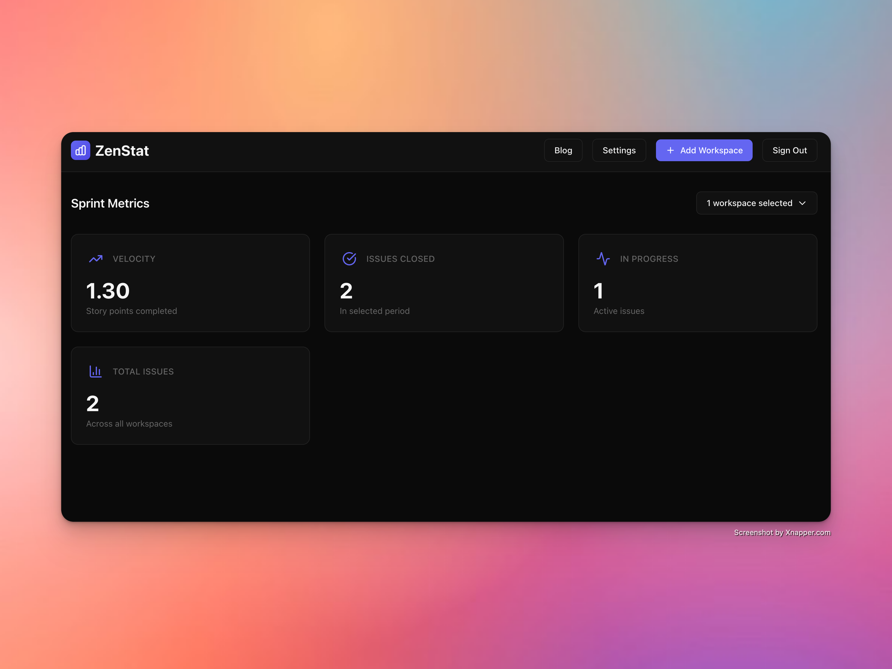 ZenStat - Main product screenshot demonstrating key features and user interface