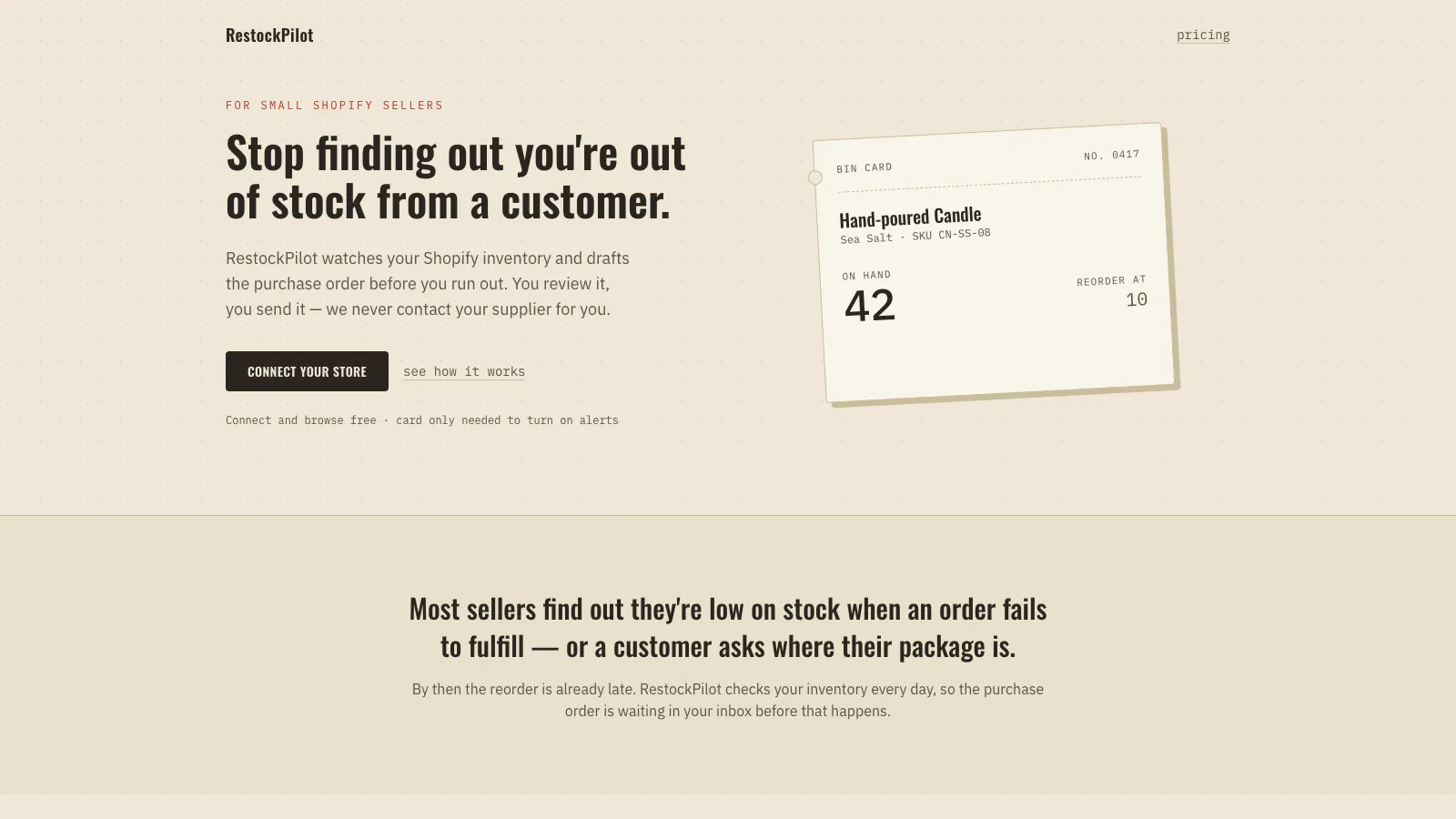 RestockPilot - Shopify low-stock alerts gallery image