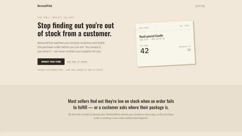 RestockPilot - Shopify low-stock alerts screenshot 2