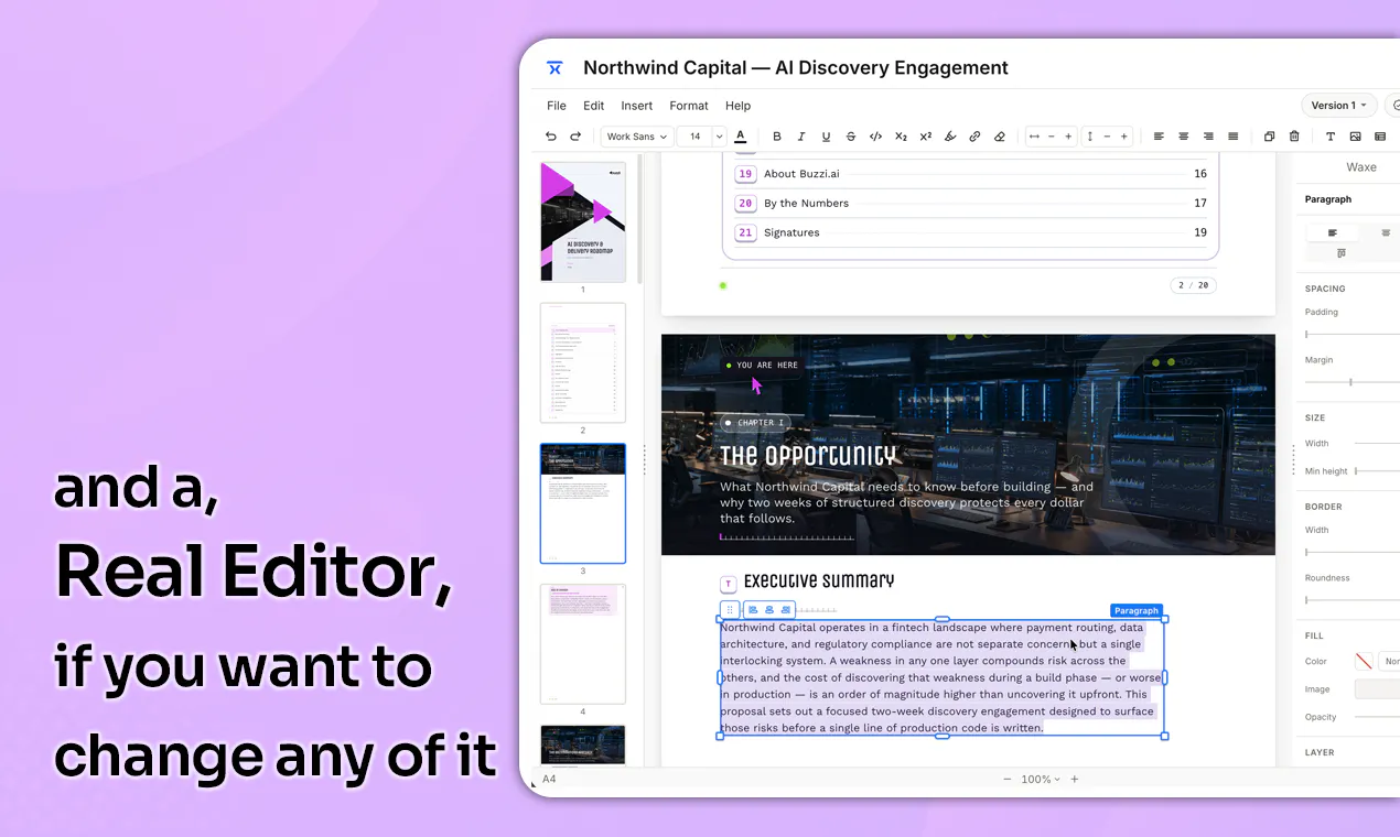 waxTable AI Document Workspace gallery image