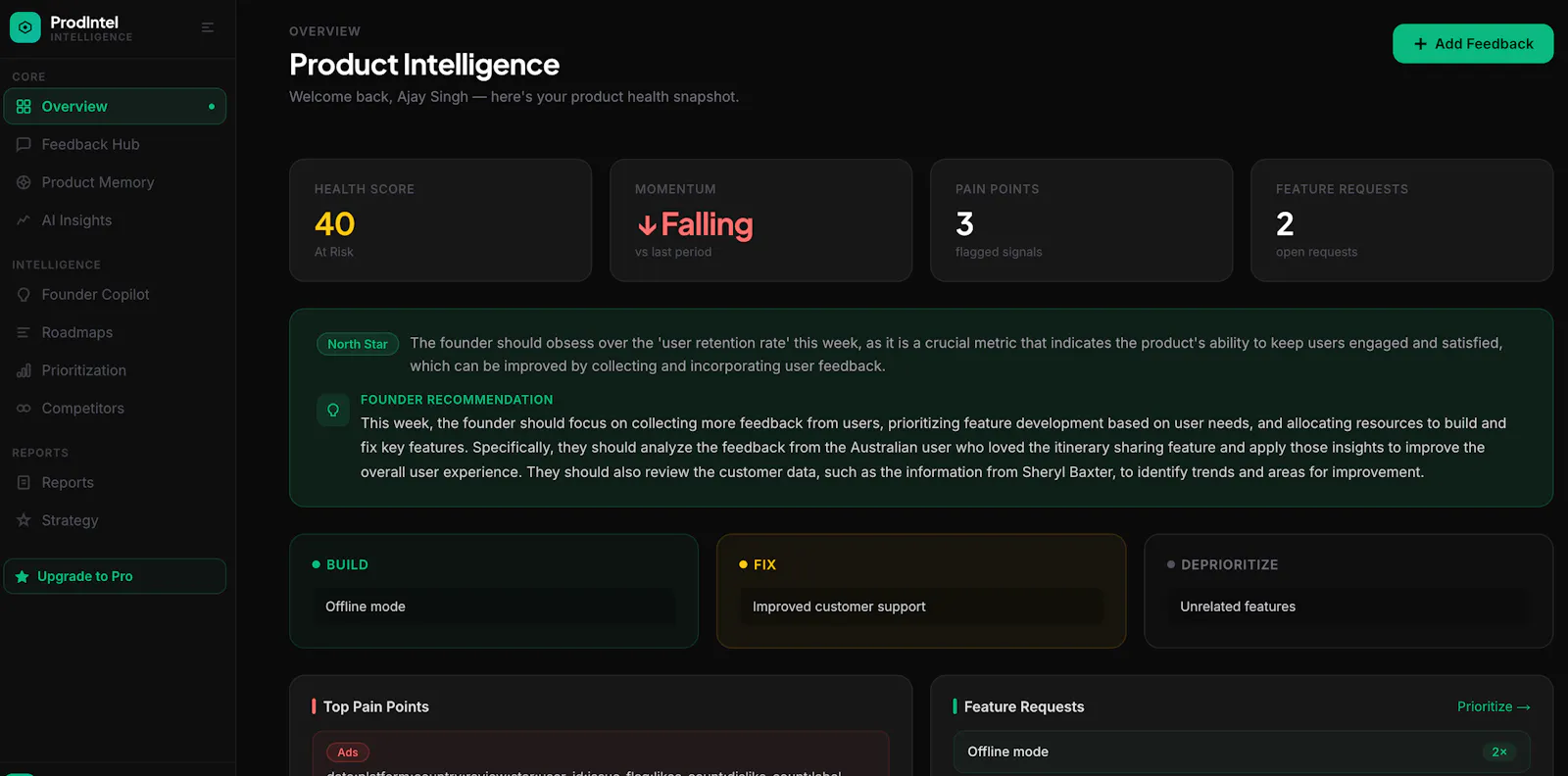 ProdIntel screenshot 2