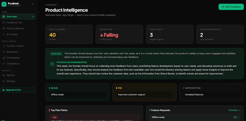 ProdIntel screenshot 2