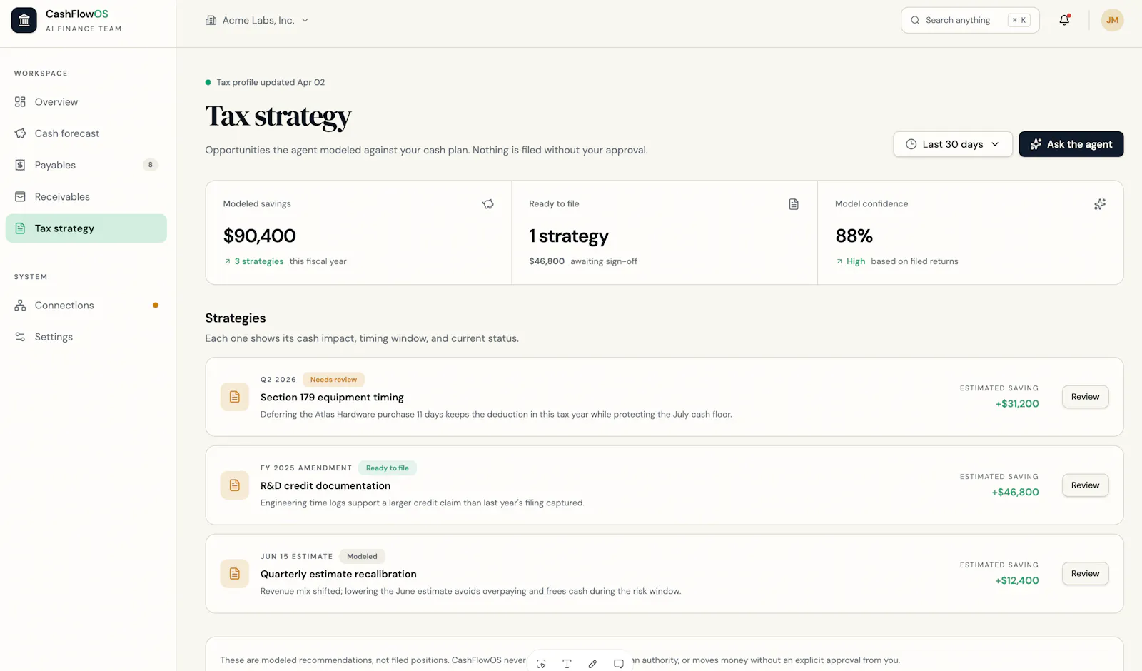 Cashflow OS AI CFO screenshot 3