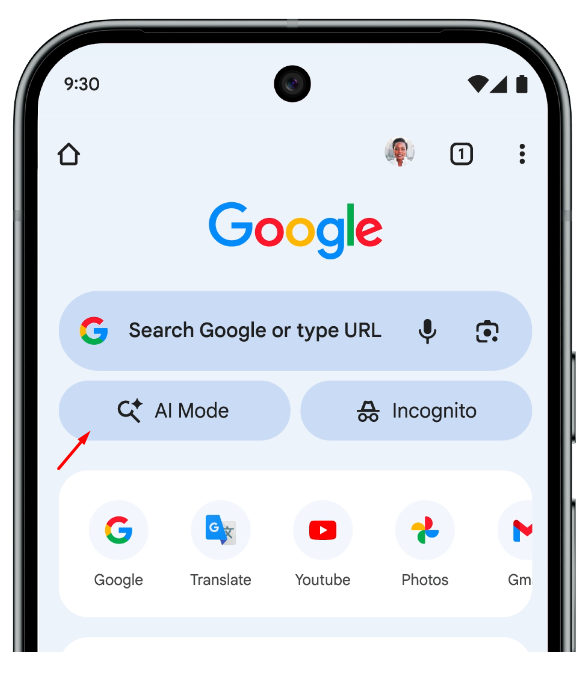 AI Mode in Chrome gallery image
