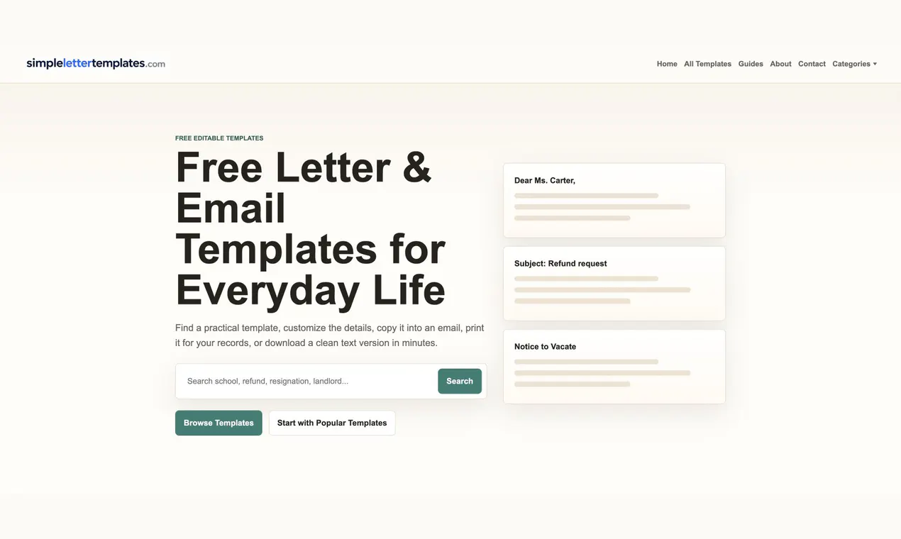 Simple Letter Templates gallery image