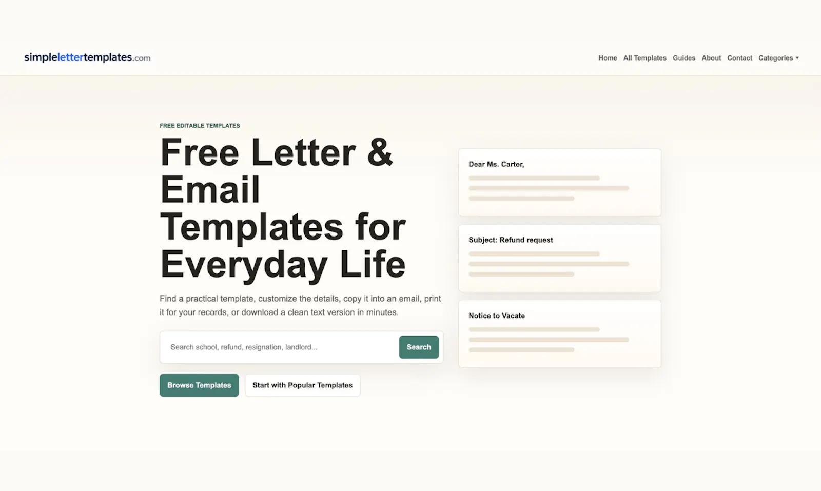Simple Letter Templates screenshot 1