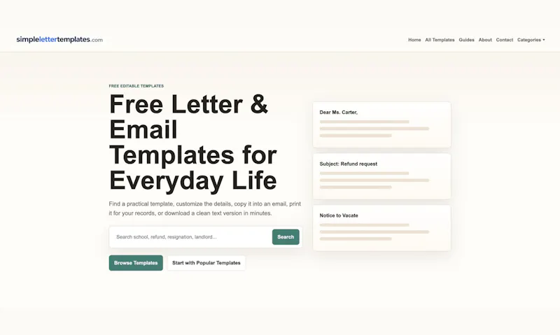 Simple Letter Templates screenshot 1
