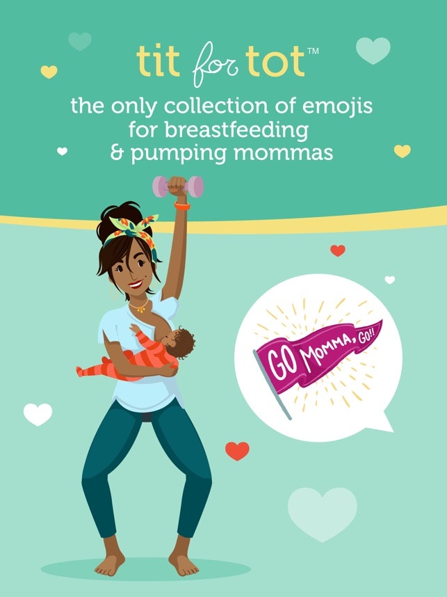 Tit for Tot Breastfeeding Emoji App gallery image