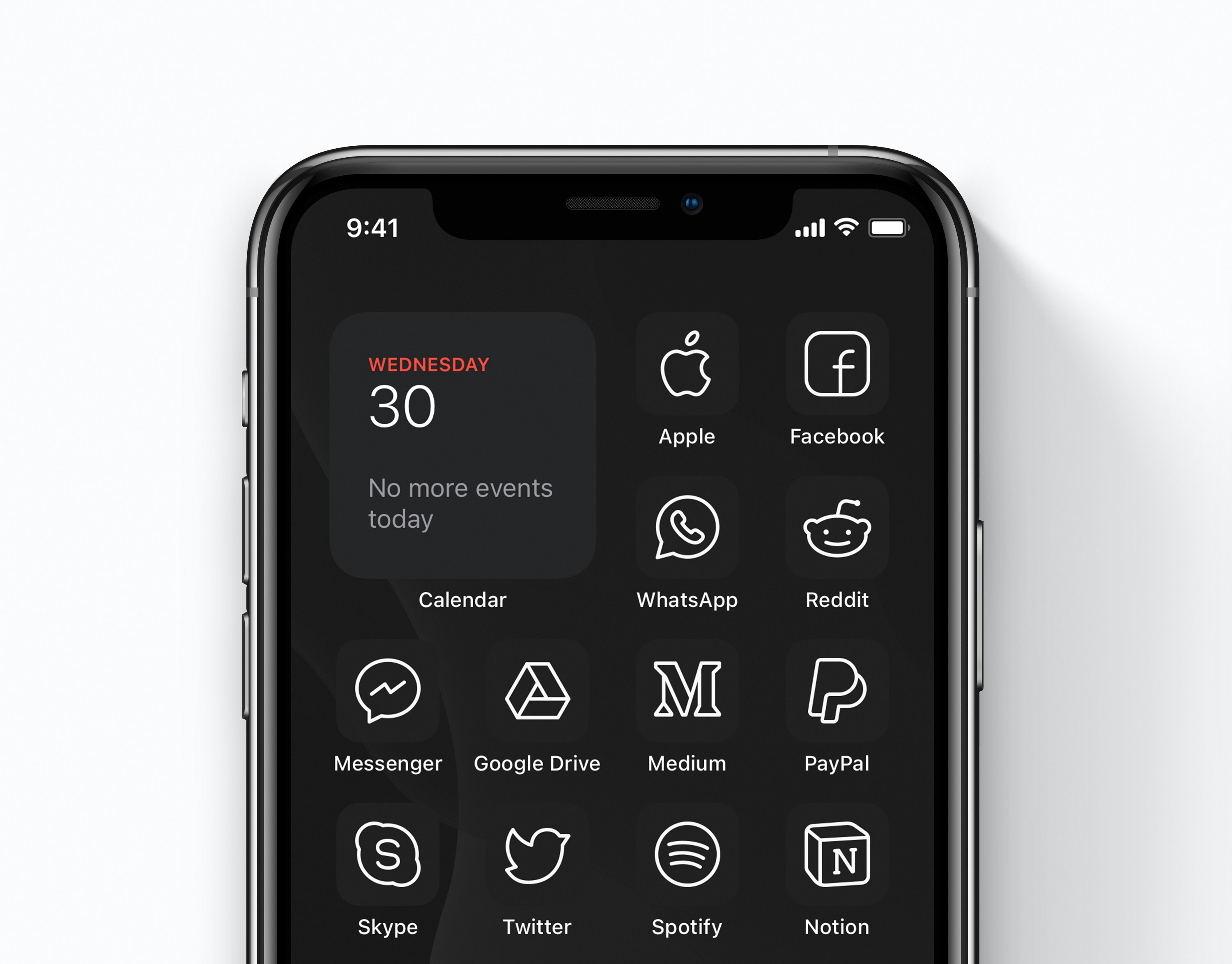 iOS 14 ICONS home screen line icon pack gallery image