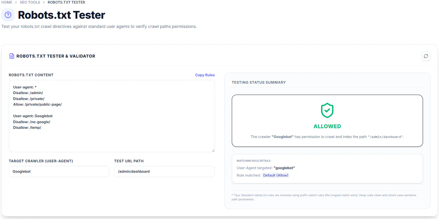 Robots.txt Tester gallery image
