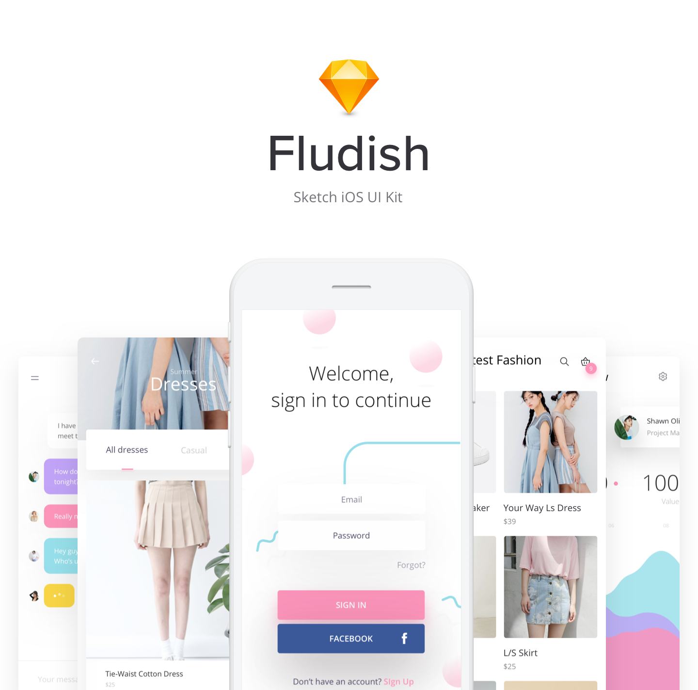Fludish Sketch UI Kit Image