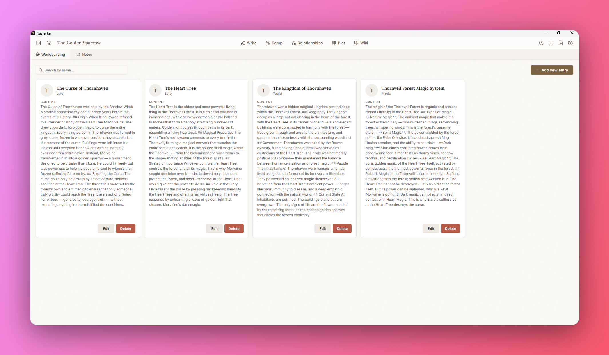 Nastenka — Novel Writing Software gallery image